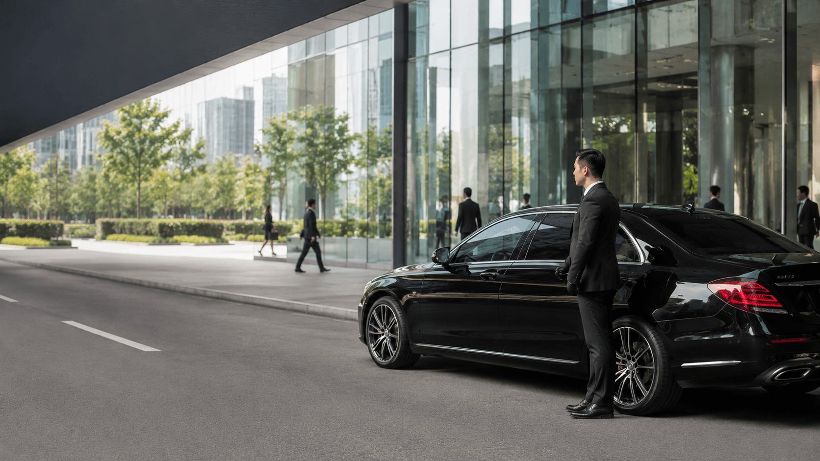 Luxury car with chauffeur waiting in Kuala Lumpur
